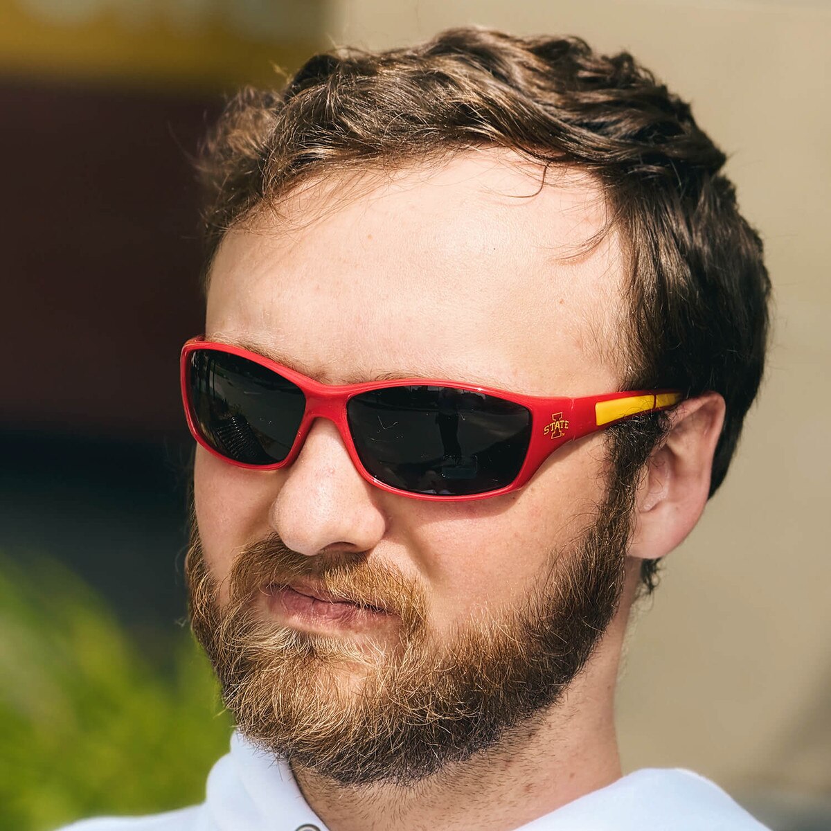 I-State Cardinal and Gold Athletic Wrap Sunglasses lifestyle